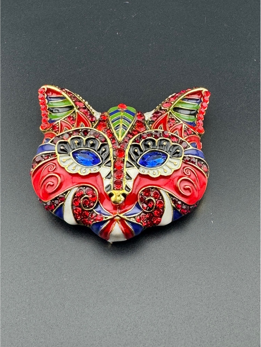 Unique Cat Mask Brooch
